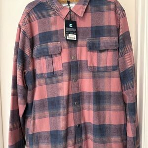 Mauve & Navy Plaid Button-Up Shirt Jetty Jacket